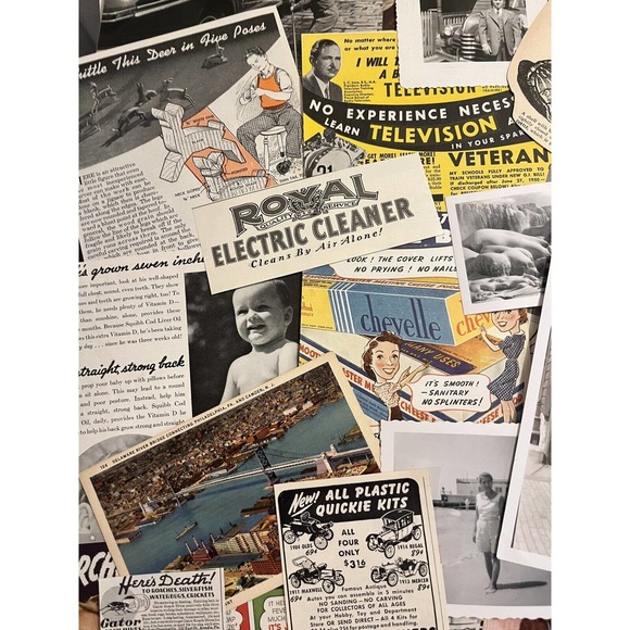 Huge 50+ Pc Vintage Ephemera Lot B&W Photos Advertising Postcards Snapshots Etc - Picture 8 of 16